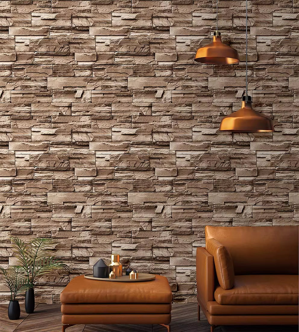 Papel de Parede Autoadesivo 3D Tijolo Falso – Vinil Impermeável, Fácil de Aplicar, Design Casca e Vara para Decoração de Casa